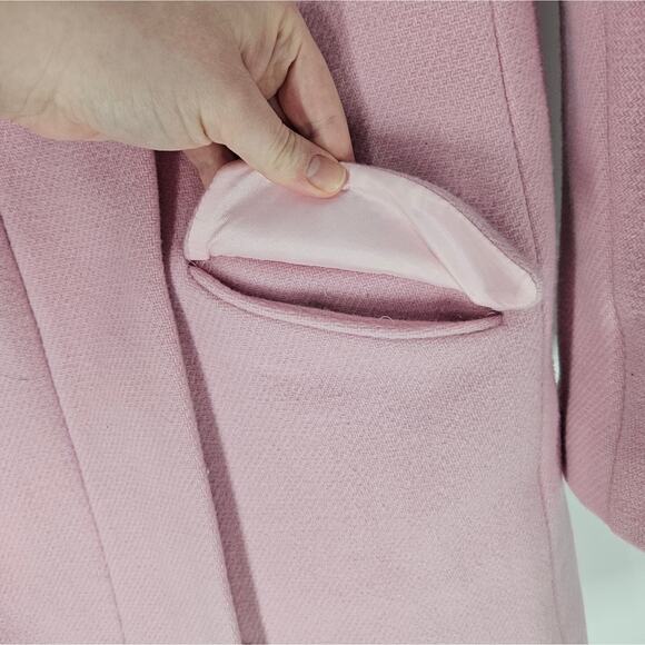 J Crew Pink Italian Stadium Cloth Wool Blend Cocoon Coat 0 - Picture 5 of 10